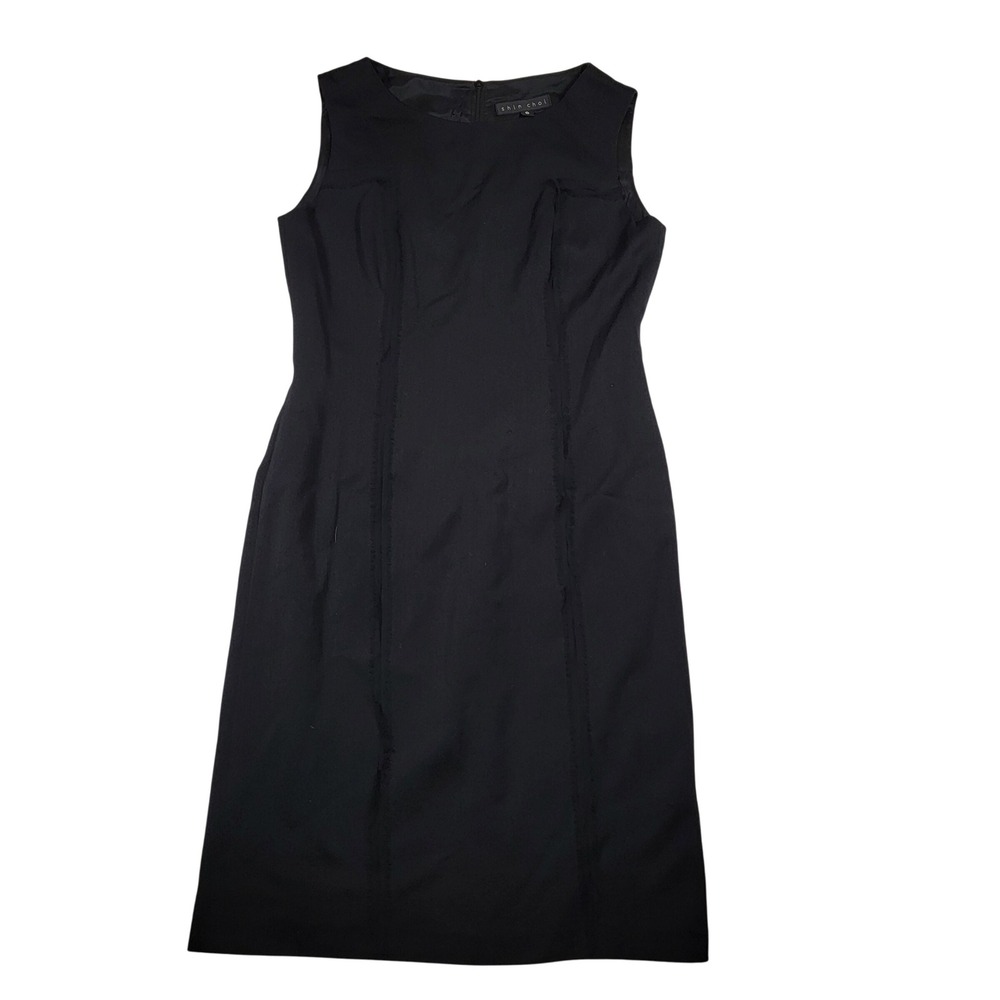 Shin Choi Knee Length Tank Career Dress Women's Sz 6 Black Minimalist